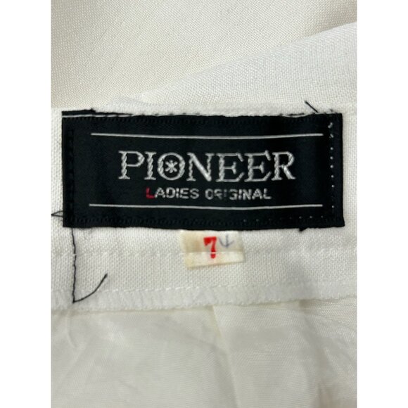 Vintage Pioneer Ladies Original White Tapered High Waisted Pleated Pants - Picture 5 of 8